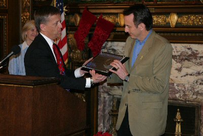 Governor Pawlenty receives the March of Dimes National Award for Excellence in Newborn Screening for...