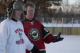 Governor Pawlenty and St. Paul Mayor Chris Coleman take a break from playing hockey with local kids ...