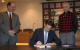 Governor Pawlenty participates in a ceremonial signing of the 2008 Capital Investment Bill to celebr...