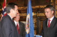 Governor Pawlenty visits with Norwegian Prime Minister Jens Stoltenberg after holding a joint press ...