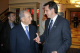 Governor Tim Pawlenty meets with Israeli President Shimon Peres at the Israel Business Conference in...