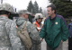 Governor Pawlenty greets Minnesota National Guard soldiers in Moorhead.  Members of the 2nd Combined...