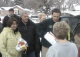Governor Pawlenty, U.S. Senator Amy Klobuchar and U.S. Representative Collin Peterson hand out donat...