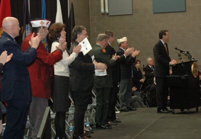 Governor Pawlenty speaks at the official state of Minnesota Veteran's Day Program, an event spospore...