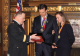 Governor Pawlenty and First Lady Mary Pawlenty receive an award from Minnesota National Guard Adjuta...