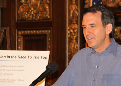 Governor Pawlenty holds a press conference to unveil a comprehensive education reform bill including...