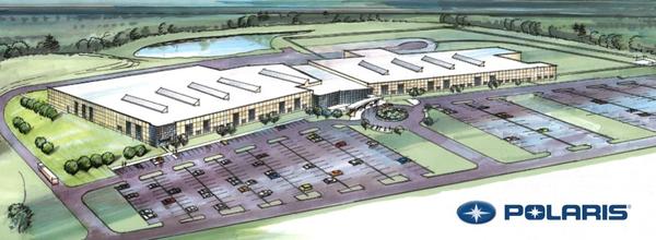 Illustration of Polaris's R&D facility in Wyoming, MN constructed last year in 2013, employing 675 workers. Image courtesy of Polaris Industries.
