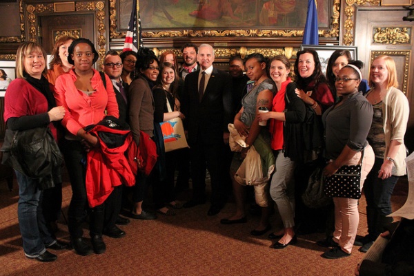 Governor Dayton Mingles with Minnesota Youth 