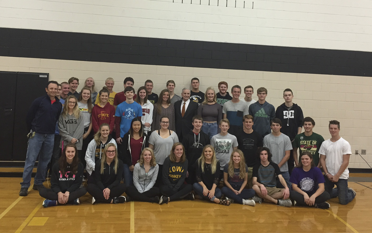 Governor Dayton and Andover High School students
