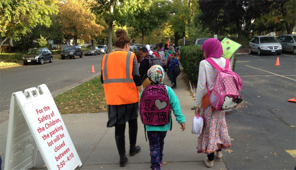 Last year's International Walk to School Day at Lyndale Community School in Minneapolis